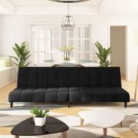 vidaXL 2-Seater Sofa Bed Black Velvet