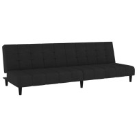 vidaXL 2-Seater Sofa Bed Black Velvet