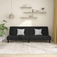 vidaXL 2-Seater Sofa Bed Black Velvet