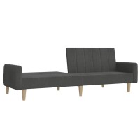 vidaXL 2-Seater Sofa Bed Dark Gray Fabric