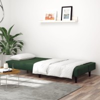 vidaXL 2-Seater Sofa Bed Dark Green Velvet