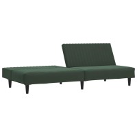 vidaXL 2-Seater Sofa Bed Dark Green Velvet