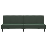 vidaXL 2-Seater Sofa Bed Dark Green Velvet