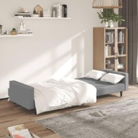 vidaXL 2-Seater Sofa Bed Light Gray Velvet