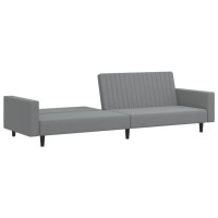 vidaXL 2-Seater Sofa Bed Light Gray Velvet