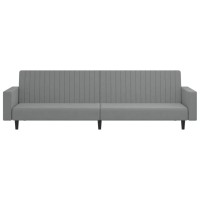 vidaXL 2-Seater Sofa Bed Light Gray Velvet