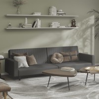 vidaXL 2-Seater Sofa Bed Dark Gray Velvet