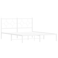 Vidaxl Metal Bed Frame With Headboard White 59.1X78.7