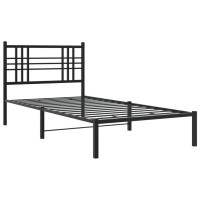 Vidaxl Metal Bed Frame With Headboard Black 39.4X78.7