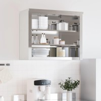 vidaXL Kitchen Wall Cabinet with Shelves Stainless Steel