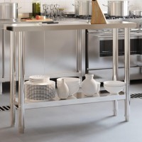 Vidaxl Kitchen Work Table 43.3X11.8X33.5 Stainless Steel