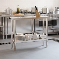 Vidaxl Kitchen Work Table 43.3X11.8X33.5 Stainless Steel