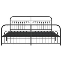 vidaXL Metal Bed Frame with Headboard and Footboard Black 76