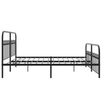 vidaXL Metal Bed Frame with Headboard and Footboard Black 76