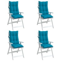 vidaXL Highback Chair Cushions 4 pcs Light Blue Oxford Fabric