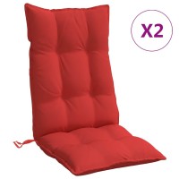 vidaXL Highback Chair Cushions 2 pcs Red Oxford Fabric