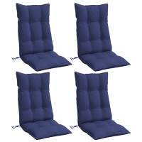 vidaXL Highback Chair Cushions 4 pcs Navy Blue Oxford Fabric