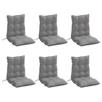 vidaXL Lowback Chair Cushions 6 pcs Gray Oxford Fabric