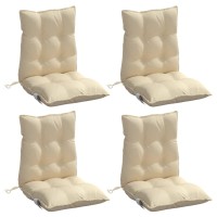 vidaXL Lowback Chair Cushions 4 pcs Beige Oxford Fabric