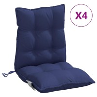 vidaXL Lowback Chair Cushions 4 pcs Navy Blue Oxford Fabric