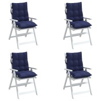 vidaXL Lowback Chair Cushions 4 pcs Navy Blue Oxford Fabric