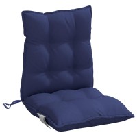 vidaXL Lowback Chair Cushions 4 pcs Navy Blue Oxford Fabric