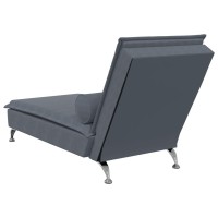 vidaXL Massage Chaise Lounge with Bolster Dark Gray Velvet