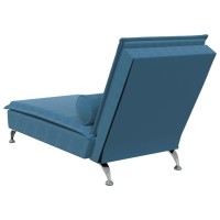 vidaXL Massage Chaise Lounge with Bolster Blue Velvet