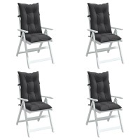 vidaXL Highback Chair Cushions 4 pcs Melange Anthracite 47.2