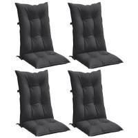 vidaXL Highback Chair Cushions 4 pcs Melange Anthracite 47.2