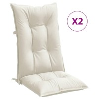 vidaXL Highback Chair Cushions 2 pcs Melange Cream 47.2