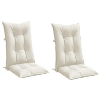 vidaXL Highback Chair Cushions 2 pcs Melange Cream 47.2