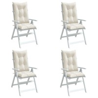 vidaXL Highback Chair Cushions 4 pcs Melange Cream 47.2