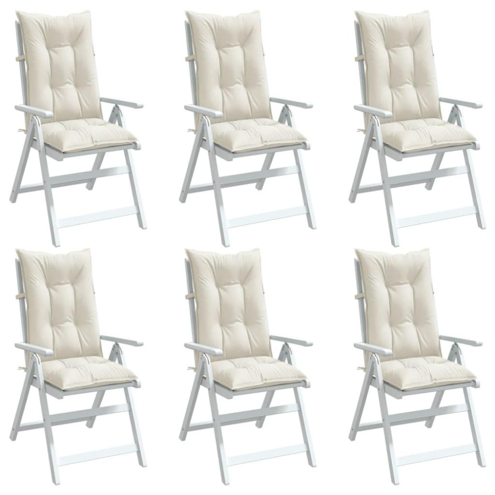 vidaXL Highback Chair Cushions 6 pcs Melange Cream 47.2