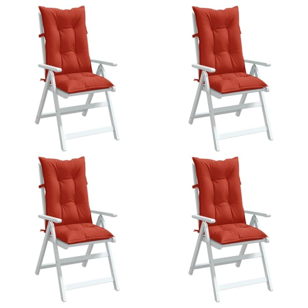 vidaXL Highback Chair Cushions 4 pcs Melange Red 47.2