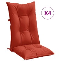 vidaXL Highback Chair Cushions 4 pcs Melange Red 47.2