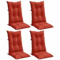 vidaXL Highback Chair Cushions 4 pcs Melange Red 47.2