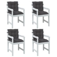 vidaXL Lowback Chair Cushions 4 pcs Melange Anthracite 39.4