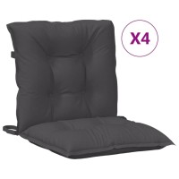 vidaXL Lowback Chair Cushions 4 pcs Melange Anthracite 39.4