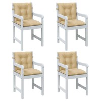 vidaXL Lowback Chair Cushions 4 pcs Melange Beige 39.4