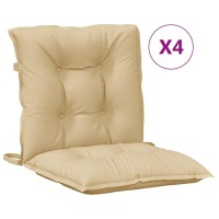 vidaXL Lowback Chair Cushions 4 pcs Melange Beige 39.4