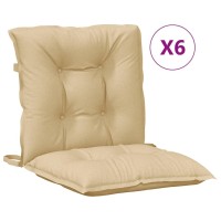 vidaXL Lowback Chair Cushions 6 pcs Melange Beige 39.4