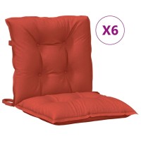 vidaXL Lowback Chair Cushions 6 pcs Melange Red 39.4