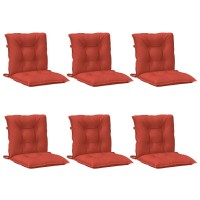 vidaXL Lowback Chair Cushions 6 pcs Melange Red 39.4