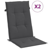 vidaXL Highback Chair Cushions 2 pcs Melange Anthracite 47.2