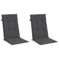 vidaXL Highback Chair Cushions 2 pcs Melange Anthracite 47.2