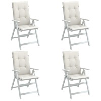 vidaXL Highback Chair Cushions 4 pcs Melange Cream 47.2