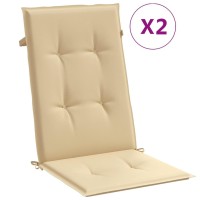 vidaXL Highback Chair Cushions 2 pcs Melange Beige 47.2