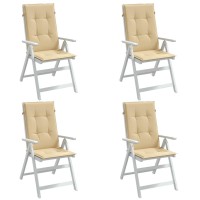 vidaXL Highback Chair Cushions 4 pcs Melange Beige 47.2