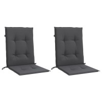 vidaXL Lowback Chair Cushions 2 pcs Melange Anthracite 39.4